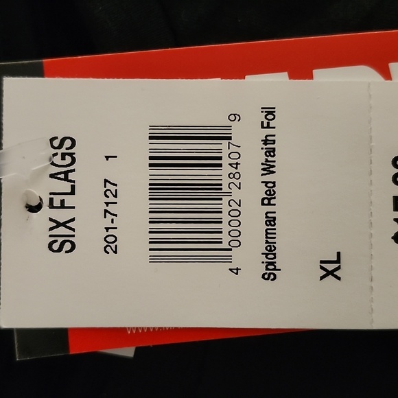 Spiderman Marvel Vintage Six Flags Original XL T shirt Black New Tag - Picture 8 of 8